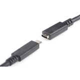 Digitus USB 2.0 forlængerledning, USB-C stik > USB-C hunstik Sort