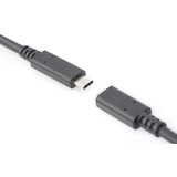 Digitus USB 2.0 forlængerledning, USB-C stik > USB-C hunstik Sort