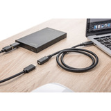 Digitus USB 2.0 forlængerledning, USB-C stik > USB-C hunstik Sort