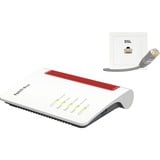 FRITZ! FRITZ!Box 7530 AX, Router Box 7530 AX, Wi-Fi 6 (802.11ax), Dual-band (2,4 GHz / 5 GHz), Ethernet LAN, ADSL, Grå, Rød, Hvid, Bordplade router