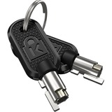Kensington N17 Portable Keyed Lock for Wedge-Shaped Slots – Like Keyed Sort/Sølv, 2,28 m, Nøgle, Kulstofstål, Sort, Sølv