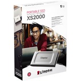 Kingston 1000G PORTABLE SSD XS2000, Solid state-drev Sølv/Sort, 1 TB, USB Type-C, 3.2 Gen 2 (3.1 Gen 2), 2000 MB/s, Sort, Sølv