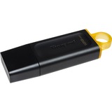 Kingston DataTraveler Exodia USB-nøgle 128 GB USB Type-A 3.2 Gen 1 (3.1 Gen 1) Sort, USB-stik Sort/Gul, 128 GB, USB Type-A, 3.2 Gen 1 (3.1 Gen 1), Hætte, 11 g, Sort