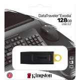 Kingston DataTraveler Exodia USB-nøgle 128 GB USB Type-A 3.2 Gen 1 (3.1 Gen 1) Sort, USB-stik Sort/Gul, 128 GB, USB Type-A, 3.2 Gen 1 (3.1 Gen 1), Hætte, 11 g, Sort