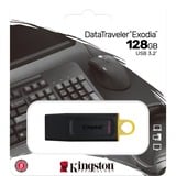 Kingston DataTraveler Exodia - USB 3.2 Flash Drive, USB-stik Sort/Gul, 128 GB, USB Type-A, 3.2 Gen 1 (3.1 Gen 1), Hætte, 11 g, Sort, Gul