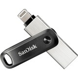 SanDisk iXpand USB-nøgle 64 GB USB Type-A / Lightning 3.2 Gen 2 (3.1 Gen 2) Sort, Sølv, USB-stik Sort/Sølv, 64 GB, USB Type-A / Lightning, 3.2 Gen 2 (3.1 Gen 2), Svirvel, Sort, Sølv