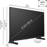 Telefunken QF32VP750S, QLED TV Sort