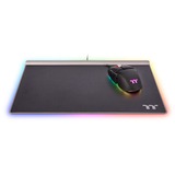 Thermaltake Argent MP1 RGB Gaming musemåtte Sort, Titanium, Gaming Mus pad Sort, Sort, Titanium, Monokromatisk, Aluminium, Gummi, USB-drevet, Skridsikker bund, Gaming musemåtte