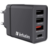 Verbatim 49700 oplader til mobil enhed Universel Sort Vekselstrøm Hurtig opladning Indendørs Sort, Indendørs, Vekselstrøm, Sort