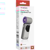 Verbatim Cool 'n' Go AirJet Grå, Lilla Håndholdt ventilator, Blæser grå/Violet, Grå, Lilla, Håndholdt ventilator, 1 stk, 6 W, Lithium-Ion (Li-Ion), 3,7 V
