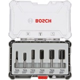 Bosch 2607017465 Bit sæt 6 stk, Fræser Bit sæt, 6 mm, 6 stk, 54, 50, 60, 60, 60, 60 mm, 20, 20, 30, 30, 30, 30 mm, 6, 8, 10, 12, 16, 20 mm