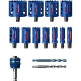 Bosch 2 608 900 448 hulsav Boremaskine 11 stk Sæt, Boremaskine, Mursten, Metal, Plast, Blød keramisk vægsten, Rustfrit stål, Træ, Blå, Rød, 6 cm, 20,22,25,32,35,40,44,51,60,68,76 mm