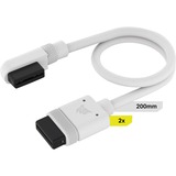 Corsair iCUE LINK Slim-kabel, 200mm, 90° vinklet Hvid