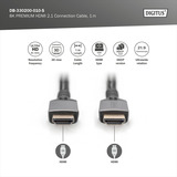 Digitus HDMI Ultra High Speed forbindelseskabel, med Ethernet, UHD 8K Sort/grå