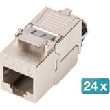 Digitus Keystone-modul Cat. 8.1, afskærmet, 24 stk., Keystone modul Sølv