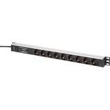 Digitus Stikdåse PDU med aluminiumprofil, 9-vejs, Strømskinne Sort/aluminium