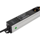 Digitus Stikdåse PDU med aluminiumprofil, 9-vejs, Strømskinne Sort/aluminium