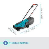 GARDENA 14634-20, Plæneklipper Turkis/grå