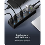 ICY BOX IB-AC6110a, USB hub Sort