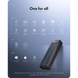 ICY BOX IB-AC6110a, USB hub Sort