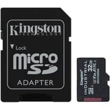 Kingston 32GB microSDHC Industrial C10 A1 pSLC kort + SD-adapter, Hukommelseskort Sort, 32 GB, MicroSDHC, Klasse 10, UHS-I, 100 MB/s, 80 MB/s