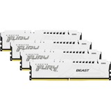 Kingston FURY FURY Beast 64GB 6000MT/s DDR5 CL40 DIMM (Sæt med 4) White XMP, Hukommelse Hvid, 64 GB, 4 x 16 GB, DDR5, 288-pin DIMM, Hvid