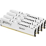 Kingston FURY FURY Beast 64GB 6000MT/s DDR5 CL40 DIMM (Sæt med 4) White XMP, Hukommelse Hvid, 64 GB, 4 x 16 GB, DDR5, 288-pin DIMM, Hvid