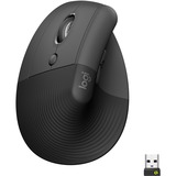 Logitech Lift mus Venstre hånd RF trådløs + Bluetooth Optisk 4000 dpi grafit/Sort, Venstre hånd, Vertikal design, Optisk, RF trådløs + Bluetooth, 4000 dpi, Grafit