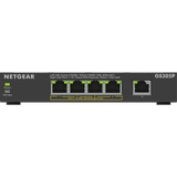 Netgear GS305Pv3 Ikke administreret Gigabit Ethernet (10/100/1000) Strøm over Ethernet (PoE) Sort, Switch Sort, Ikke administreret, Gigabit Ethernet (10/100/1000), Fuld duplex, Strøm over Ethernet (PoE), Kan monteres på væggen