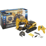 Revell 24924 RC Bagger mit 6-CH 2.4 GHz Fernsteuerung, Outdoor-tauglich, Schaufel und Baumgreifer aus Metall, griffiger Kettenantrieb, Originalgetreu, einzeln steuerbare Teile-Digger 2.0, bunt Gul/Sort, Outdoor-tauglich, Schaufel und Baumgreifer aus Metall, griffiger Kettenantrieb, Originalgetreu, einzeln steuerbare Teile-Digger 2.0, bunt, 96 År, Plast