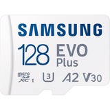 Samsung MB-MC128S 128 GB MicroSDXC UHS-I, Hukommelseskort Hvid, 128 GB, MicroSDXC, UHS-I, 160 MB/s, Class 3 (U3), V30