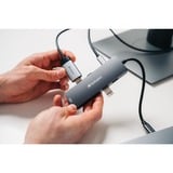Verbatim CMH-08 USB Type-C 5000 Mbit/s Sølv, Docking station grå, USB Type-C, HDMI, USB 3.2 Gen 1 (3.1 Gen 1) Type-A, USB Type-C, MicroSD (TransFlash), SD, 5000 Mbit/s, 30 Hz, Sølv