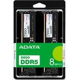 ADATA DDR5 5600 U-DIMM hukommelsesmodul 8 GB 2 x 4 GB 288-pin DIMM Sort, 8 GB, 2 x 4 GB, DDR5, 5600 MHz, 288-pin DIMM