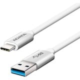 ADATA USB-C - USB 3.0, 1m USB-kabel USB 3.2 Gen 1 (3.1 Gen 1) USB C USB A 5 Gbit/sek. Hvid Hvid/Sølv, 1m, 1 m, USB C, USB A, USB 3.2 Gen 1 (3.1 Gen 1), Hanstik/Hanstik, Hvid