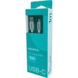 ADATA USB-C - USB 3.0, 1m USB-kabel USB 3.2 Gen 1 (3.1 Gen 1) USB C USB A 5 Gbit/sek. Hvid Hvid/Sølv, 1m, 1 m, USB C, USB A, USB 3.2 Gen 1 (3.1 Gen 1), Hanstik/Hanstik, Hvid