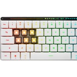 ASUS ROG Falchion RX Low Profile tastatur Spil USB + RF Wireless + Bluetooth QWERTZ Hvid, Gaming-tastatur Hvid, DE-layout, ROG RX Red, Kabel & trådløs, USB + RF Wireless + Bluetooth, Optisk nøglekontakt, QWERTZ, RGB LED, Hvid