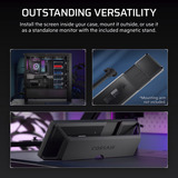 Corsair CC-9011306-WW, LCD-skærm Sort