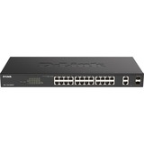 D-Link DGS-1100-26MPV2/E netværksswitch Administreret L2 Gigabit Ethernet (10/100/1000) Strøm over Ethernet (PoE) Sort Administreret, L2, Gigabit Ethernet (10/100/1000), Fuld duplex, Strøm over Ethernet (PoE), Stativ-montering