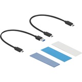 DeLOCK 42638 drevkabinet SSD kabinet Sort, Grå M.2, Drev kabinet Sort, SSD kabinet, M.2, PCI Express, 10 Gbit/sek., USB-tilslutning, Sort, Grå