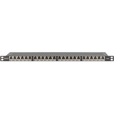 Digitus CAT 6A, klasse E høj tæthed patchpanel, 24 porte, Patch Panel Sort