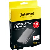 Intenso 128GB Premium Anthracit, Solid state-drev antracit, 128 GB, 1.8", USB Type-A, 3.2 Gen 1 (3.1 Gen 1), 320 MB/s, Anthracit