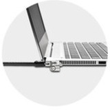 Kensington Slim NanoSaver® kombinationslås til Laptop, Slot Sort/Sølv, 1,8 m, Kensington, Nøgle, Sort
