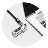 Kensington Slim NanoSaver kombinationslås til Laptop, Slot Sort/Sølv, 1,8 m, Kensington, Nøgle, Sort