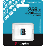 Kingston 256 GB microSDXC Canvas Go! Plus Gen4 200R A2 U3, enkelt pakke uden ADP, Hukommelseskort Sort, enkelt pakke uden ADP, 256 GB, MicroSD, Klasse 10, UHS-I, 200 MB/s, 160 MB/s