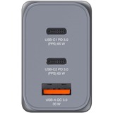 Verbatim GNC-65 Universel Sort, Grå Vekselstrøm Hurtig opladning Indendørs, Oplader grå, Indendørs, Vekselstrøm, 20 V, Sort, Grå