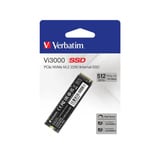 Verbatim Vi3000 512 GB M.2 PCI Express 3.0 NVMe, Solid state-drev 512 GB, M.2, 3100 MB/s