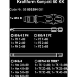 Wera Kompakt 60 KK Topnøglesæt Sort/Grøn, Topnøglesæt, 1/4", Metric, 17 hoved(er), 10,15,20,25,30,40 mm, PH1,PH2,PH3,PZ1,PZ2,PZ3