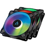 ARCTIC P12 PWM PST A-RGB 0dB Computerkabinet Ventilator 12 cm Sort, Hvid 3 stk, Sag fan Sort/gennemsigtig, Ventilator, 12 cm, 2000 rpm, 48,8 kubikfod/min., 82,91 m³/t, Sort, Hvid