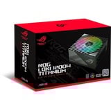 ASUS ROG -LOKI-1200T-SFX-L-GAMING enhed til strømforsyning 1200 W 20+4 pin ATX Sort, Sølv, PC strømforsyning Hvid, 1200 W, 100 - 240 V, 1200 W, Aktiv, 110 W, 1200 W