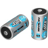 Ansmann 5035362 husholdningsbatteri D Nikkel-Metalhydrid (NiMH) Sølv, D, Nikkel-Metalhydrid (NiMH), 1,2 V, 8500 mAh, 33 x 33 x 61,5 mm